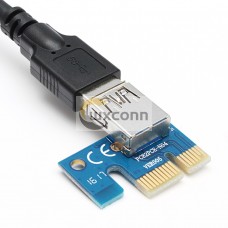 ETH GPU Mining 0.6m USB3.0 PCI-E 1x To16x Extender Riser Card Adapter Extension Power Cable ETH GPU Mining 0.6m USB3.0 PCI-E 1x To16x Extender Riser Card Adapter Extension Power Cable