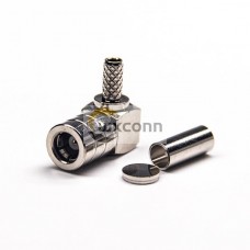 SMB Plug Connector Right Angled Crimp Type for Cable Nickel Plating SMB Plug Connector Right Angled Crimp Type for Cable Nickel Plating