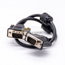 D-sub Male to Male Straight 9pin Black Overmold Type Fixed with Screws 1M D-sub Male to Male Straight 9pin Black Overmold Type Fixed with Screws 1M