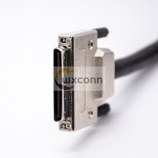 Metallic Shell VHDCI Male to Male 68pin  Straight Overmolded Cable Fixed with screws 0.2M
