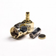 SMA 50ohm Male Right Angled Connector Crimp Type for Coaxial Cable RG316 SMA 50ohm Male Right Angled Connector Crimp Type for Coaxial Cable RG316