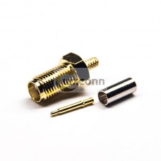 SMA Connector RP Female Crimp Type for RG316 Coaxial Cable Gold Plating SMA Connector RP Female Crimp Type for RG316 Coaxial Cable Gold Plating