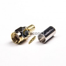 RF Connector SMA Male Straight Crimp Type for Coaxial Cable Gold Plating RF Connector SMA Male Straight Crimp Type for Coaxial Cable Gold Plating