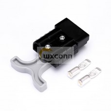 2 Way 600V 50Amp Black Housing Battery Power Cable Connector with Grey Plastic T-Bar Handle 2 Way 600V 50Amp Black Housing Battery Power Cable Connector with Grey Plastic T-Bar Handle