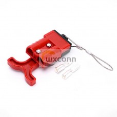 600V 50Amp Red Housing 2 Way Battery Power Cable Connector with Red Plastic T-Bar Handle and Black Plastic Internal Protective C 600V 50Amp Red Housing 2 Way Battery Power Cable Connector with Red Plastic T-Bar Handle and Black Plastic Internal Protective C