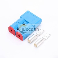 2 Way 600V 120Amp Blue Housing Battery Power Cable Connector with Red Color Cable fix plug
