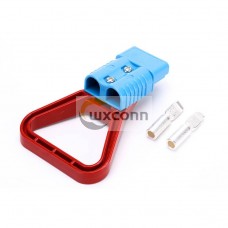 600V 175Amp Blue Housing 2 Way Battery Power Cable Connector with Plastic Red Triangle Handle 600V 175Amp Blue Housing 2 Way Battery Power Cable Connector with Plastic Red Triangle Handle