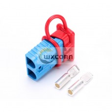 600V 175Amp Blue Housing 2 Way Battery Power Cable Connector with Red External Protective Rubber Dustproof Cover 600V 175Amp Blue Housing 2 Way Battery Power Cable Connector with Red External Protective Rubber Dustproof Cover