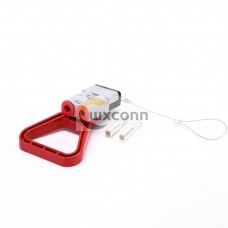 600V 175Amp Grey Housing 2 Way Battery Power Cable Connector with Red Plastic T-Bar Handle and Black Plastic Internal Protective