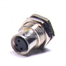 M8 3Pin Female Connector Straight Panel Mount Connector Front Mount PCB Socket Waterproof