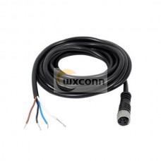 M8 Cable Gland Waterproof Straight 4 Pin Female Plug Molding Type With 1M 24AWG PUR Wire M8 Cable Gland Waterproof Straight 4 Pin Female Plug Molding Type With 1M 24AWG PUR Wire