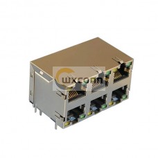 Ethernet RJ45 Connectors Jack 2*3 Stacked Gigabit Ethernet With Magnetics and Lights Ethernet RJ45 Connectors Jack 2*3 Stacked Gigabit Ethernet With Magnetics and Lights