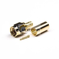 SMA 50 Ohm Connector Male 180 Degree Crimp Type Gold Plating SMA 50 Ohm Connector Male 180 Degree Crimp Type Gold Plating