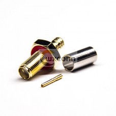 SMA Straight Female Connector Crimp Type Waterproof Gold Type SMA Straight Female Connector Crimp Type Waterproof Gold Type