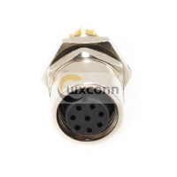 M8 Sensor Connector A Coding Panel Mount Socket 8 Pin Female Back Mount Solder Cable Waterproof Straight Socket