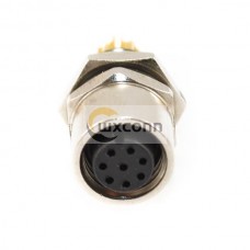 M8 Sensor Connector A Coding Panel Mount Socket 8 Pin Female Back Mount Solder Cable Waterproof Straight Socket