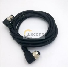 M12 5Pin Cable A-Coding Right Angle Male To Female Connector Molded 2M AWG22 PVC Cable M12 5Pin Cable A-Coding Right Angle Male To Female Connector Molded 2M AWG22 PVC Cable
