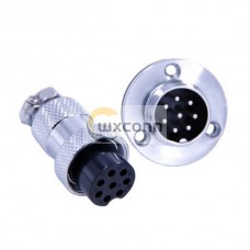 Aviation Electrical Connectors 8 Pin Flange Mount Straight GX20 Plug and Socket Aviation Electrical Connectors 8 Pin Flange Mount Straight GX20 Plug and Socket