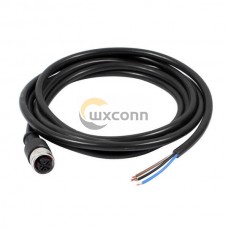 M12 4 Core A-Coding Female Straight Connector Molded 1.5M AWG22 PVC Black Cable Single Ended M12 4 Core A-Coding Female Straight Connector Molded 1.5M AWG22 PVC Black Cable Single Ended